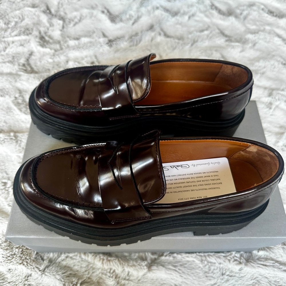 Thursday Boot Company Women’s Burgundy Penny Platform Loafer Size 9.5 - Picture 8 of 14